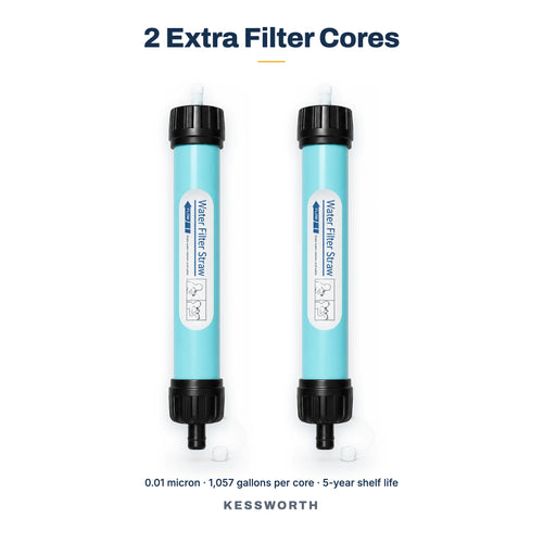 Two spare CLEARDRAW G1 filter cores, 0.01 micron, 1057 gallons each
